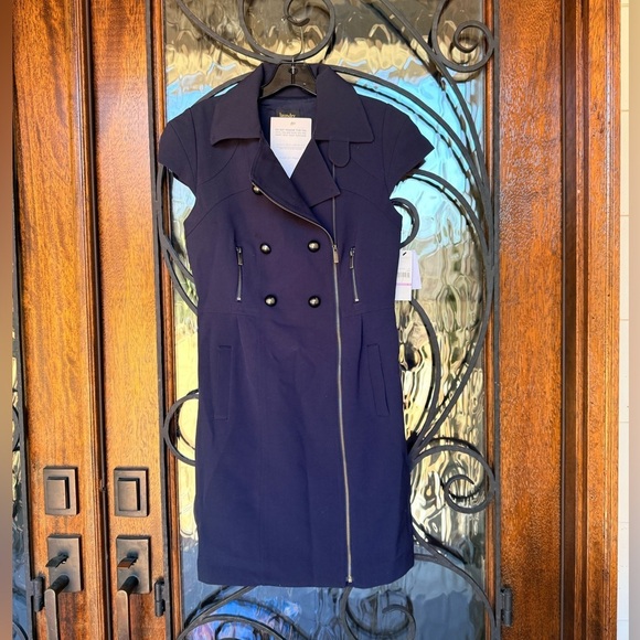 Laundry by Shelli Segal Classic Navy Blue Sleeveless Midi Dress Size 6 - Picture 1 of 4
